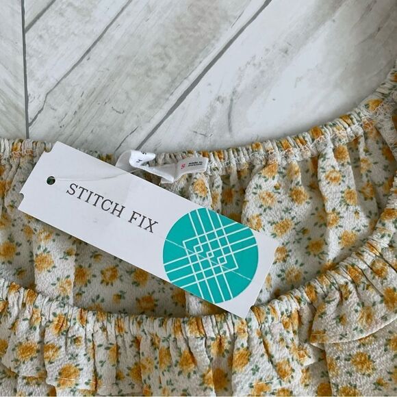 Lush Tayla Smocked Puff Sleeve Crop Blouse size Small - Picture 5 of 8